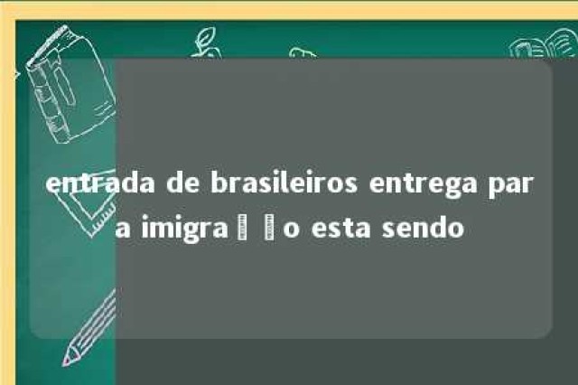 entrada de brasileiros entrega para imigração esta sendo 