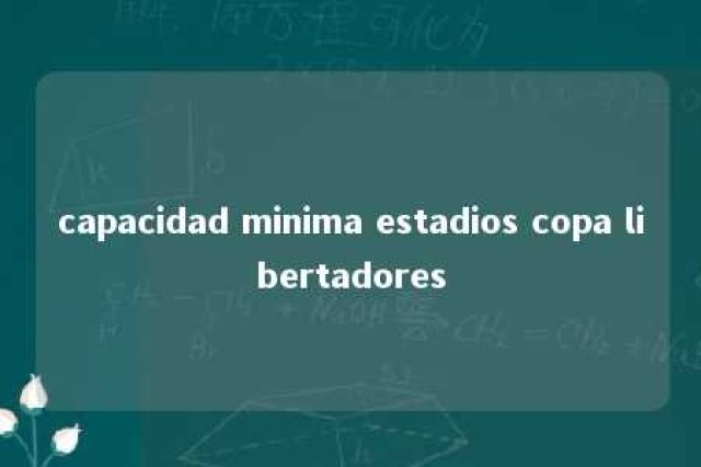 capacidad minima estadios copa libertadores 