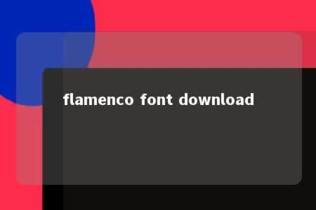 flamenco font download 