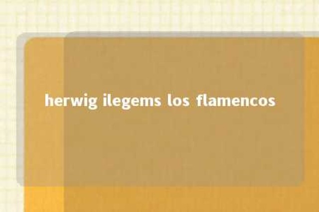 herwig ilegems los flamencos 