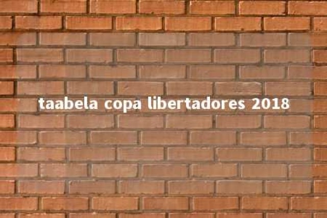 taabela copa libertadores 2018 