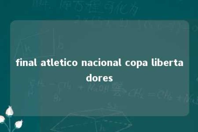 final atletico nacional copa libertadores 