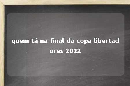 quem tá na final da copa libertadores 2022