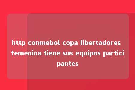 http conmebol copa libertadores femenina tiene sus equipos participantes