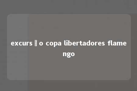 excursão copa libertadores flamengo